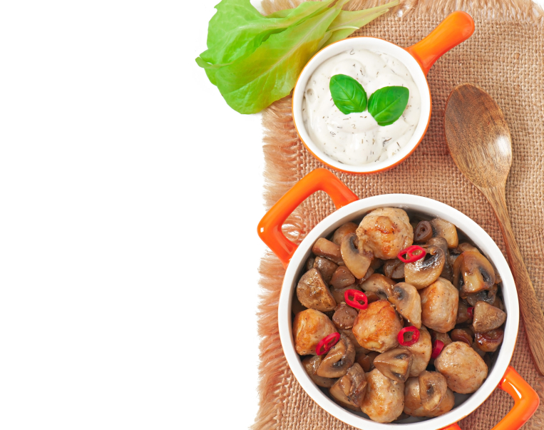 Sauteed chicken with mushrooms